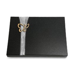 Grabtafel Indisch Black Strikt Papillon (Bronze)