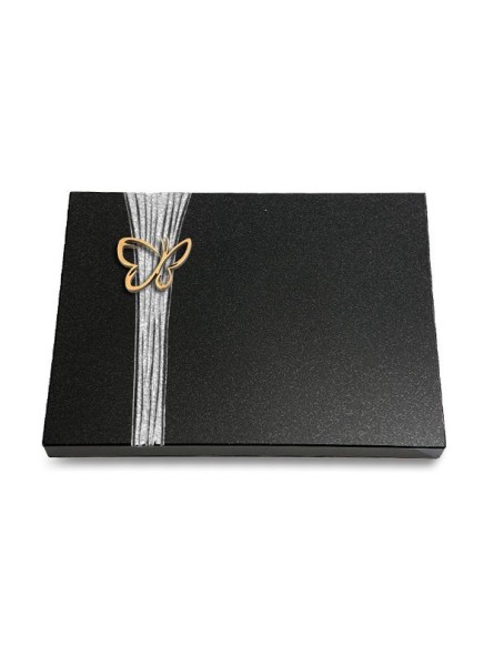 Grabtafel Indisch Black Strikt Papillon (Bronze)