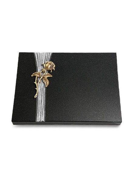 Grabtafel Indisch Black Strikt Rose 2 (Bronze)