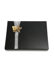 Grabtafel Indisch Black Strikt Rose 3 (Bronze)