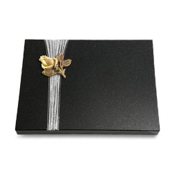 Grabtafel Indisch Black Strikt Rose 3 (Bronze)