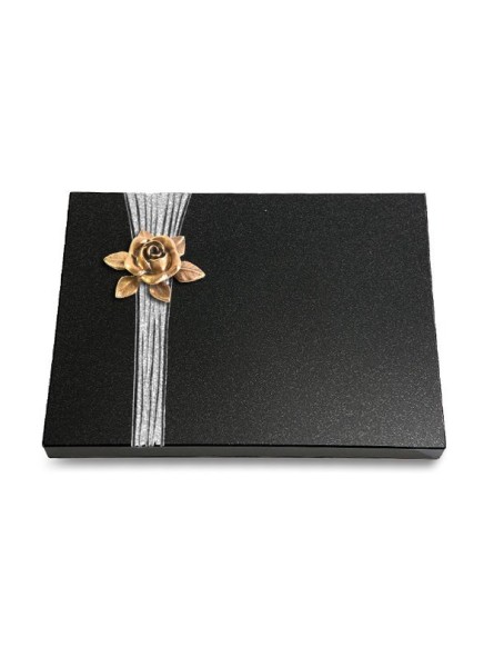 Grabtafel Indisch Black Strikt Rose 4 (Bronze)