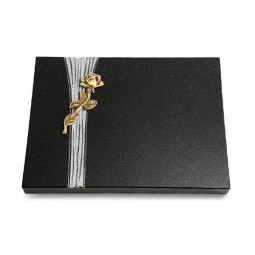 Grabtafel Indisch Black Strikt Rose 7 (Bronze)