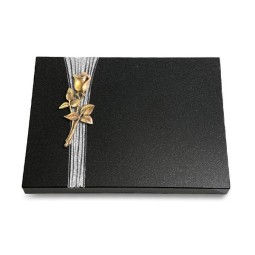 Grabtafel Indisch Black Strikt Rose 8 (Bronze)