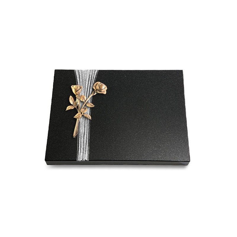 Grabtafel Indisch Black Strikt Rose 10 (Bronze)