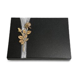 Grabtafel Indisch Black Strikt Rose 13 (Bronze)