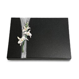 Grabtafel Indisch Black Strikt Orchidee (Color)