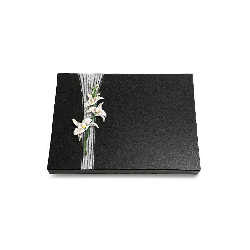 Grabtafel Indisch Black Strikt Orchidee (Color)