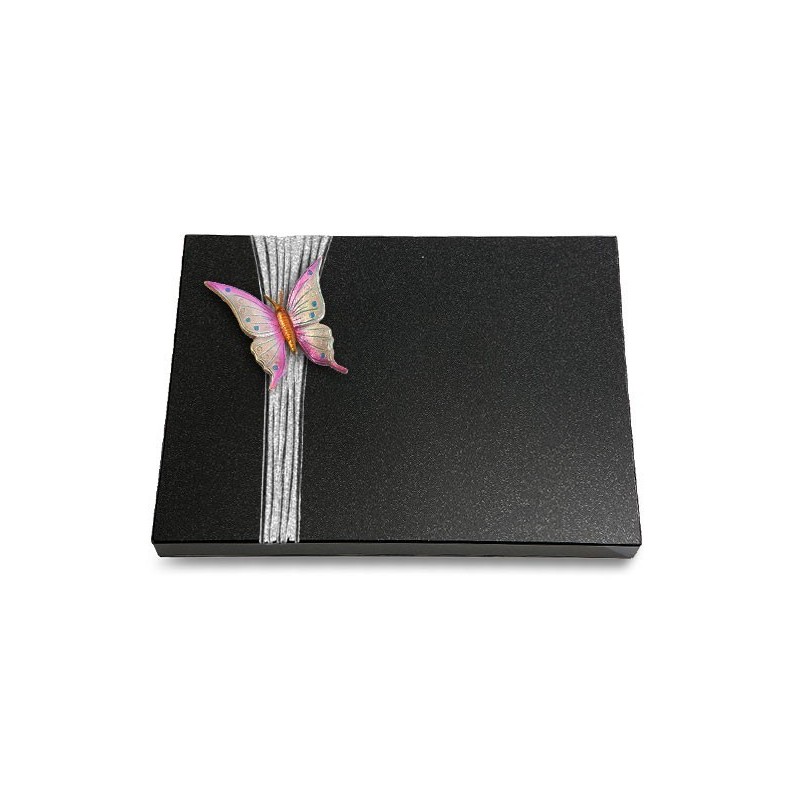 Grabtafel Indisch Black Strikt Papillon 1 (Color)