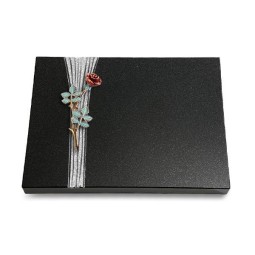 Grabtafel Indisch Black Strikt Rose 4 (Color)