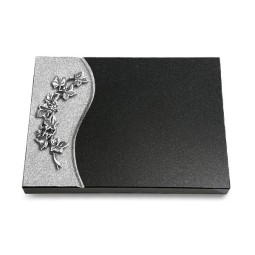 Grabtafel Indisch Black Wave Efeu (Alu)