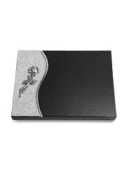 Grabtafel Indisch Black Wave Rose 7 (Alu)