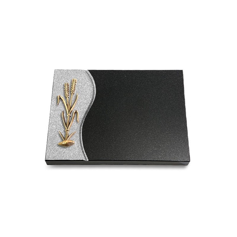 Grabtafel Indisch Black Wave Ähren 2 (Bronze)