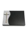 Grabtafel Indisch Black Wave Kreuz 2 (Bronze)