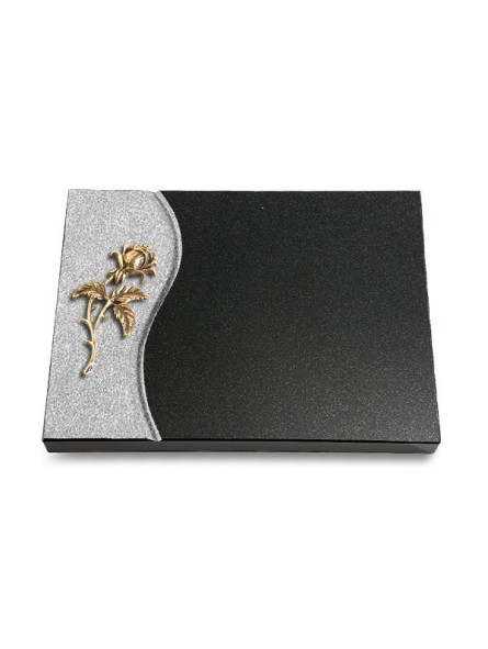 Grabtafel Indisch Black Wave Rose 2 (Bronze)