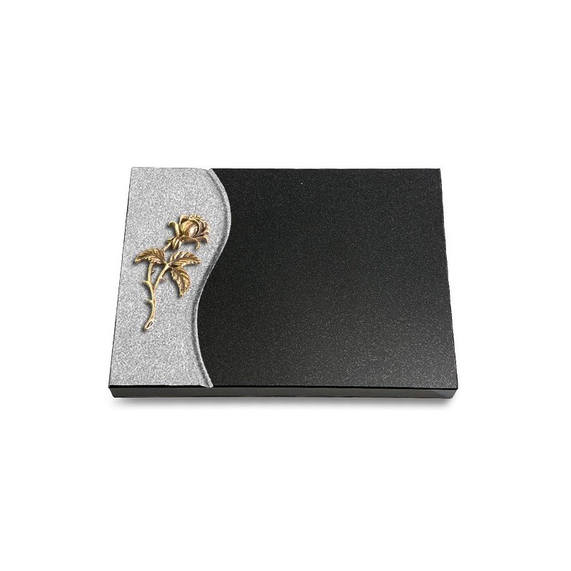 Grabtafel Indisch Black Wave Rose 2 (Bronze)