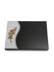 Grabtafel Indisch Black Wave Rose 5 (Bronze)