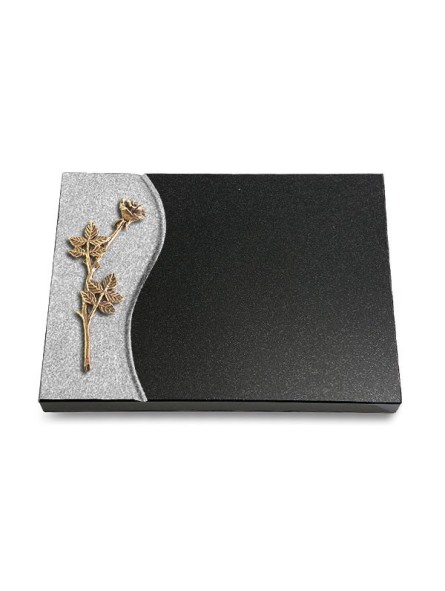 Grabtafel Indisch Black Wave Rose 9 (Bronze)