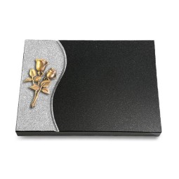 Grabtafel Indisch Black Wave Rose 11 (Bronze)