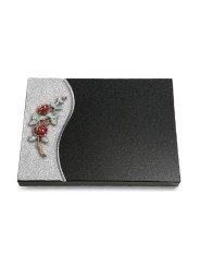 Grabtafel Indisch Black Wave Rose 3 (Color)