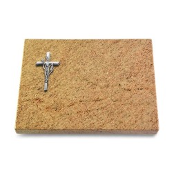 Grabtafel Kashmir Pure Kreuz/Ähren (Alu)