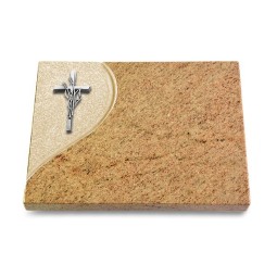 Grabtafel Kashmir Folio Kreuz/Ähren (Alu)