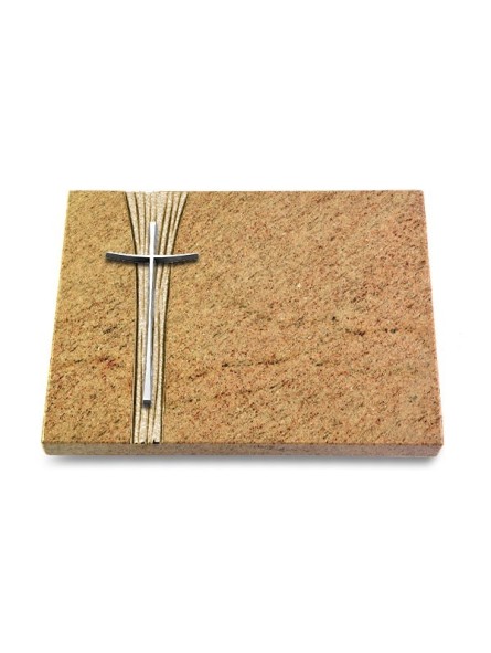 Grabtafel Kashmir Strikt Kreuz 2 (Alu)