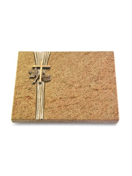 Grabtafel Kashmir Strikt Kreuz 1 (Bronze)