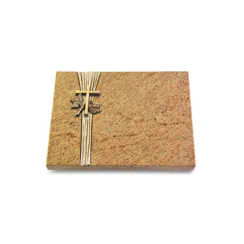 Grabtafel Kashmir Strikt Kreuz 1 (Bronze)