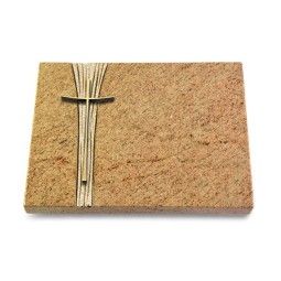 Grabtafel Kashmir Strikt Kreuz 2 (Bronze)