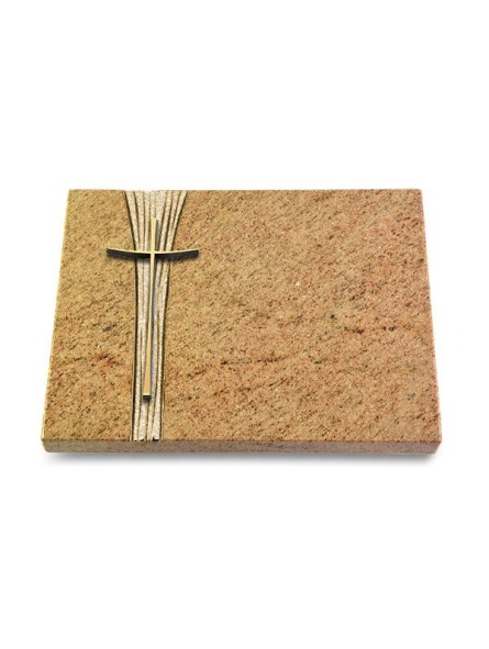 Grabtafel Kashmir Strikt Kreuz 2 (Bronze)