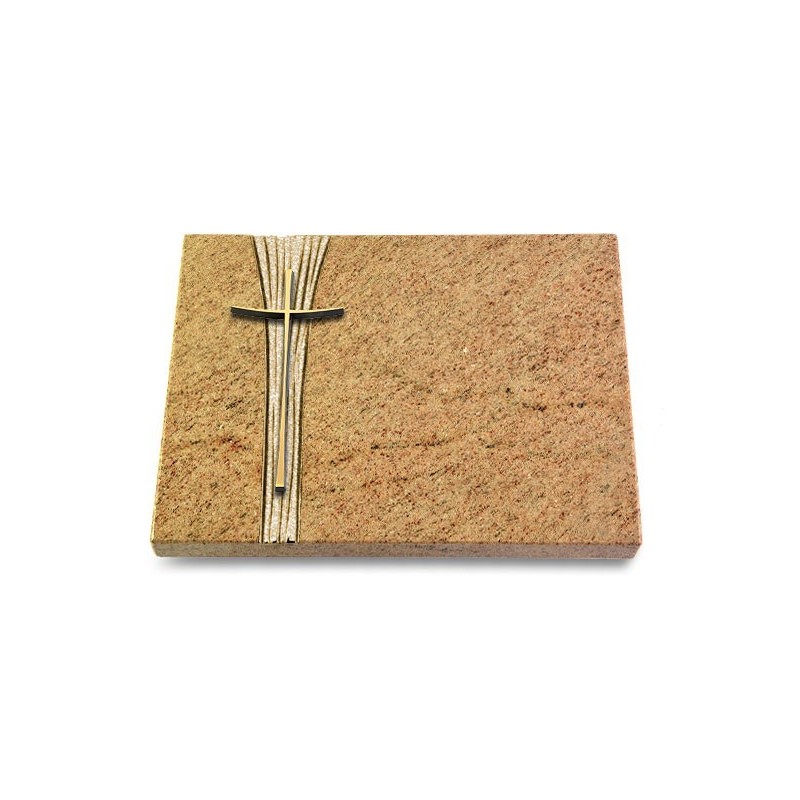 Grabtafel Kashmir Strikt Kreuz 2 (Bronze)