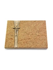 Grabtafel Kashmir Strikt Kreuz/Ähren (Bronze)