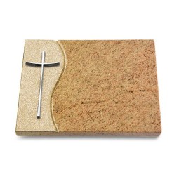 Grabtafel Kashmir Wave Kreuz 2 (Alu)