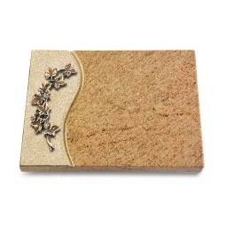 Grabtafel Kashmir Wave Efeu (Bronze)