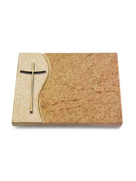 Grabtafel Kashmir Wave Kreuz 2 (Bronze)