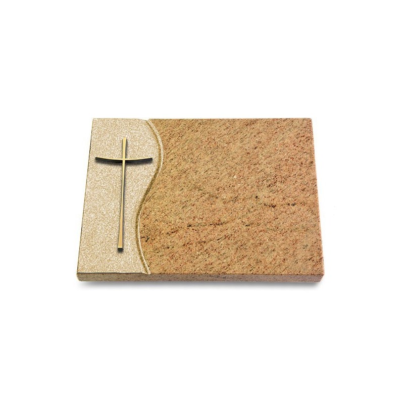 Grabtafel Kashmir Wave Kreuz 2 (Bronze)