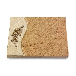 Grabtafel Kashmir Wave Rose 5 (Bronze)