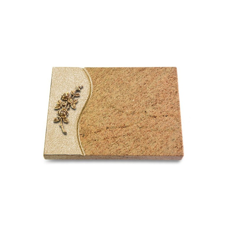 Grabtafel Kashmir Wave Rose 5 (Bronze)