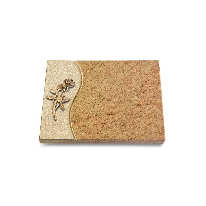 Grabtafel Kashmir Wave Rose 6 (Bronze)