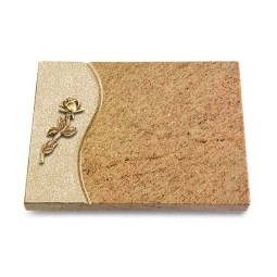 Grabtafel Kashmir Wave Rose 7 (Bronze)