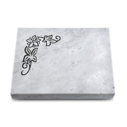 Grabtafel Omega Marmor Pure Blume 1