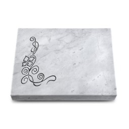 Grabtafel Omega Marmor Pure Blume 2