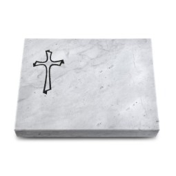 Grabtafel Omega Marmor Pure Kreuz 1