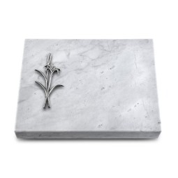 Grabtafel Omega Marmor Pure Lilienzweig (Alu)