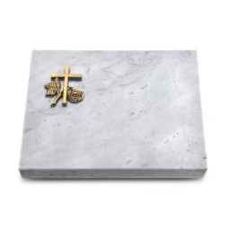 Grabtafel Omega Marmor Pure Kreuz 1 (Bronze)