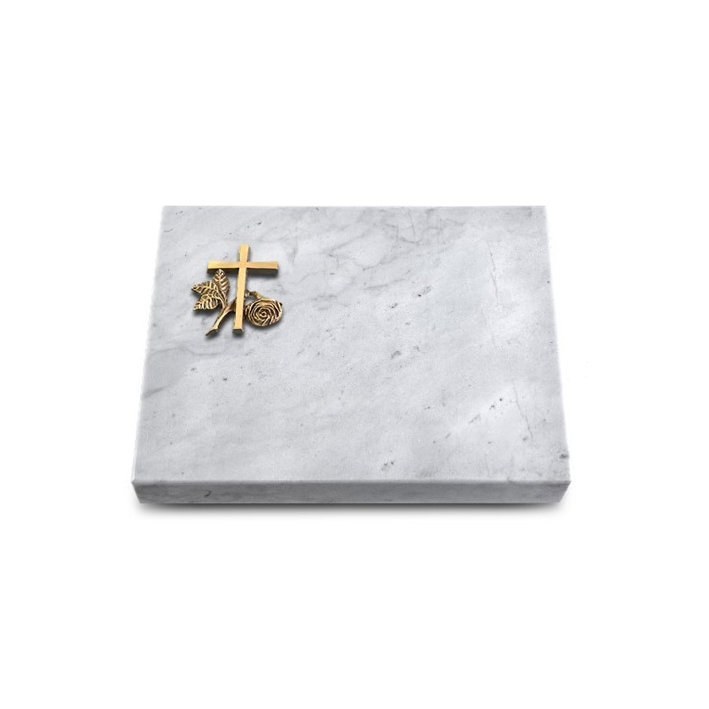 Grabtafel Omega Marmor Pure Kreuz 1 (Bronze)