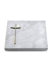 Grabtafel Omega Marmor Pure Kreuz 2 (Bronze)