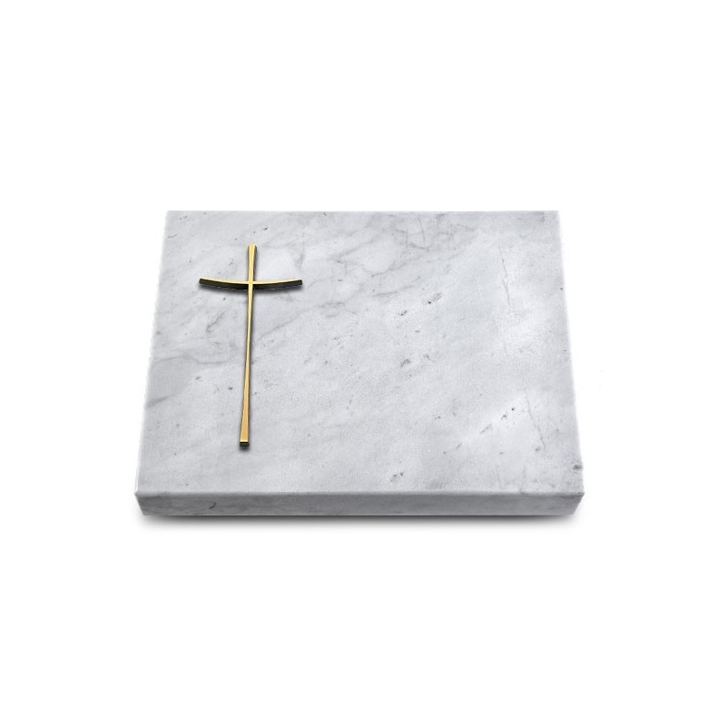 Grabtafel Omega Marmor Pure Kreuz 2 (Bronze)