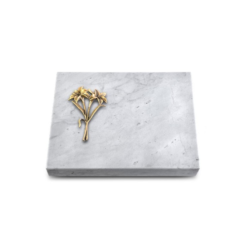 Grabtafel Omega Marmor Pure Lilie (Bronze)
